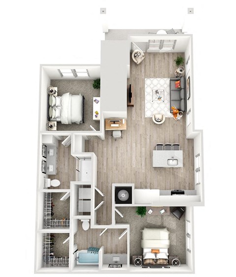 a 1 bedroom floorplan of a 3 bedroom192 sqft apartment